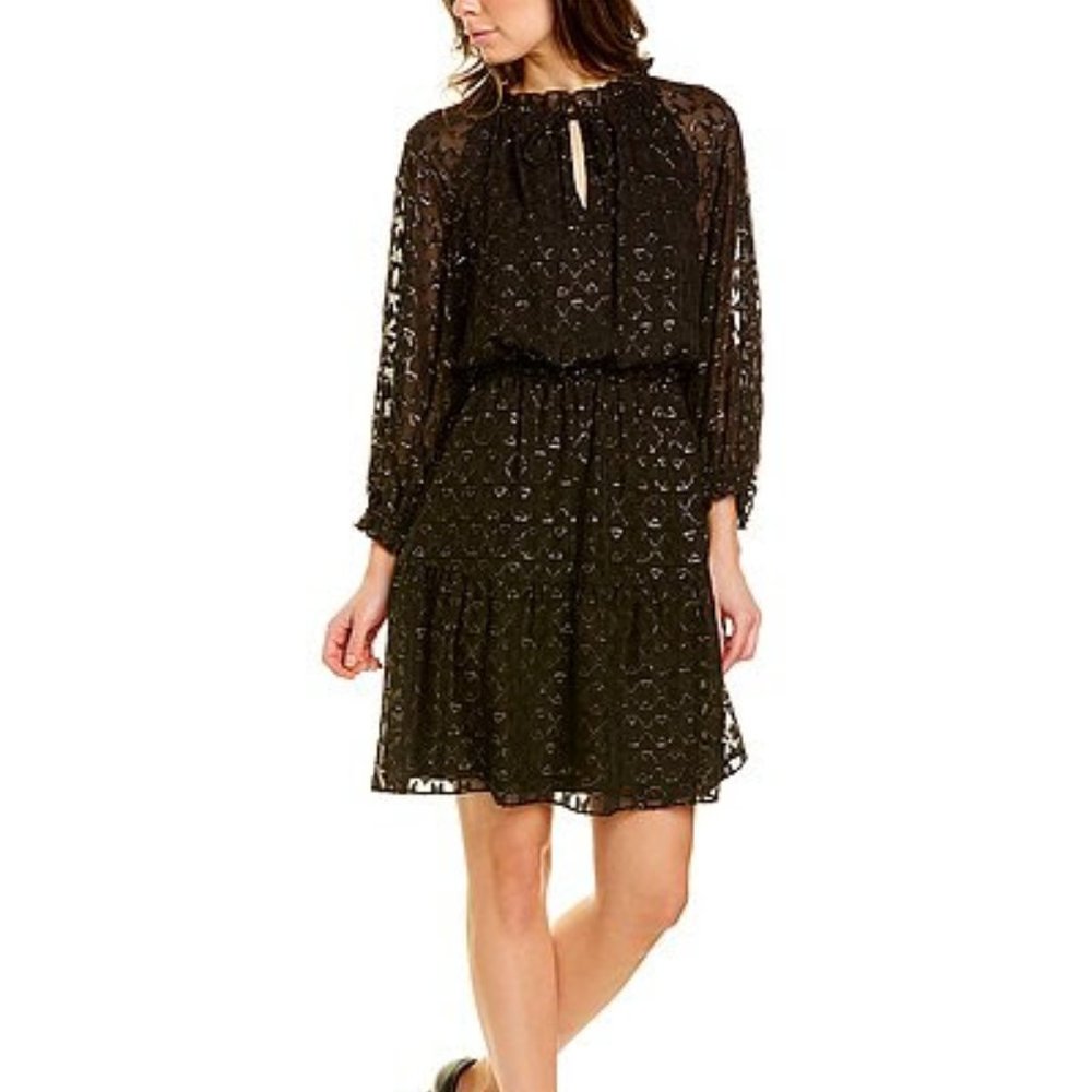 LONDON TIMES Clipped A-Line Dress